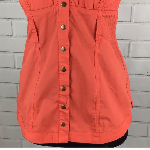 Coral BEBE top w/ belt - Picture 3 of 6